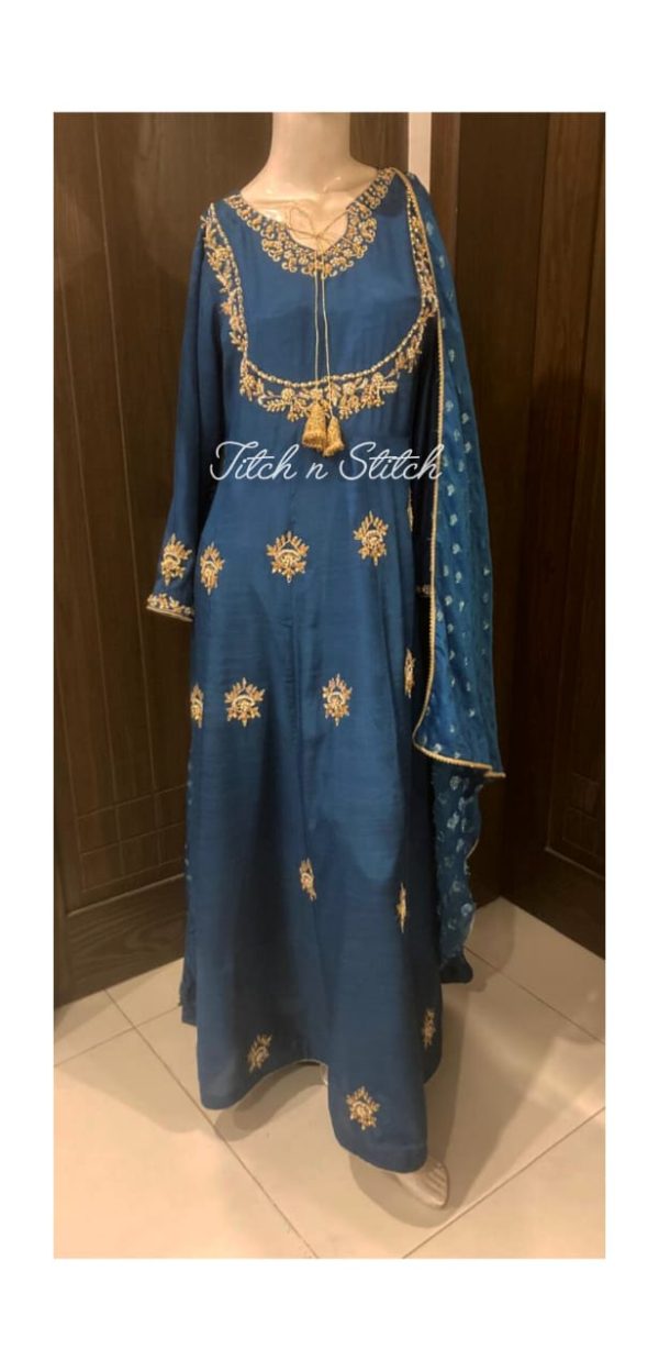 Teal Blue Anarkali TNSP35